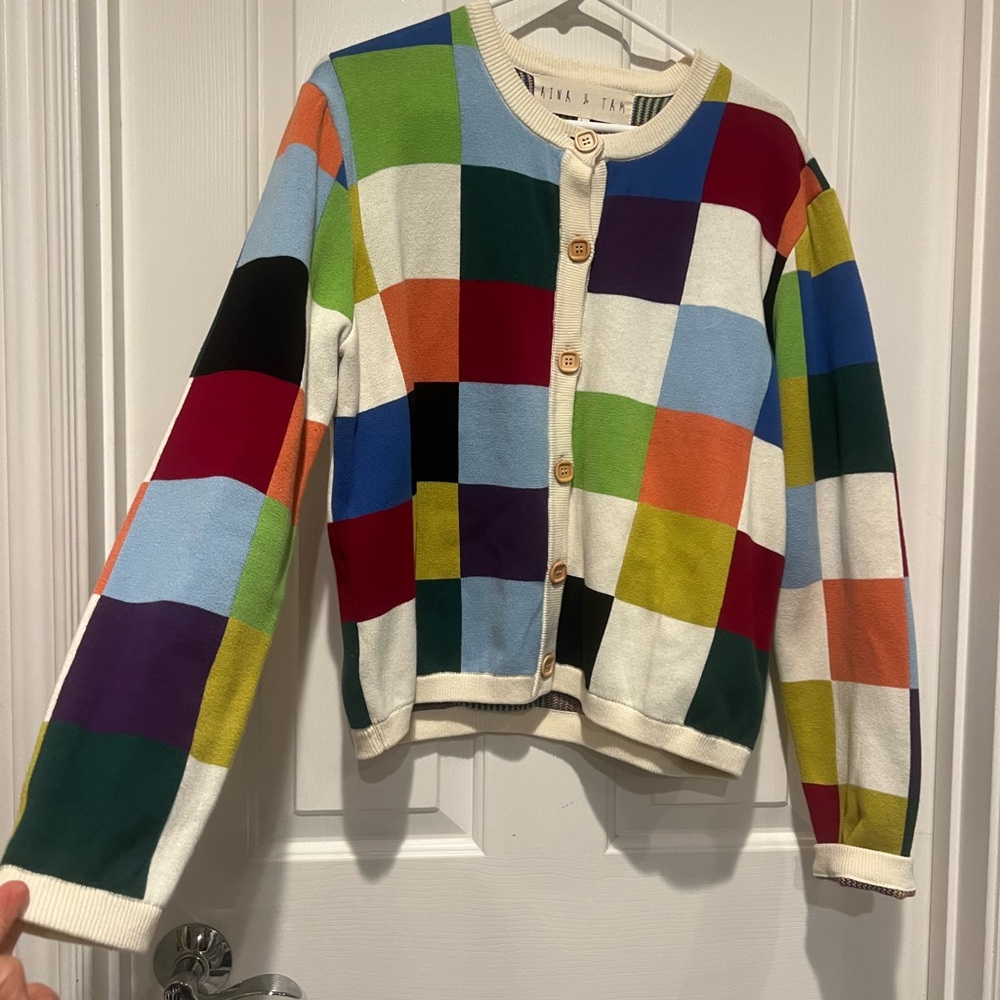 Kina & Tam Colorful Patchwork Cardigan